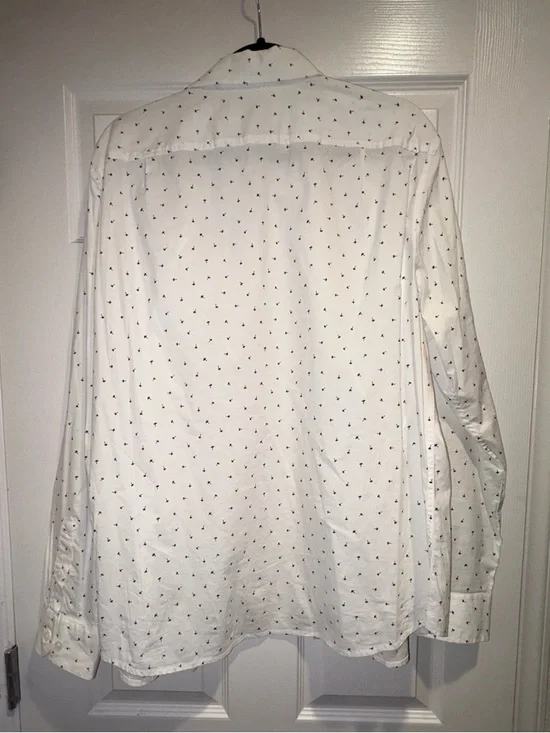 Goodfellow & Co White Button-Up Shirt with Micro Print - Picture 3 of 3